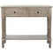 35.8" Wide Distressed Cream Wood Entryway Side Console Table with Drawers and Shelf for Living Room